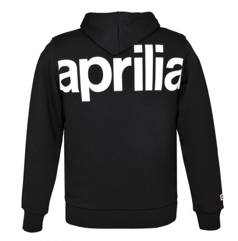 FELPA CON CAPPUCCIO APRILIA "WIDE" - NERO