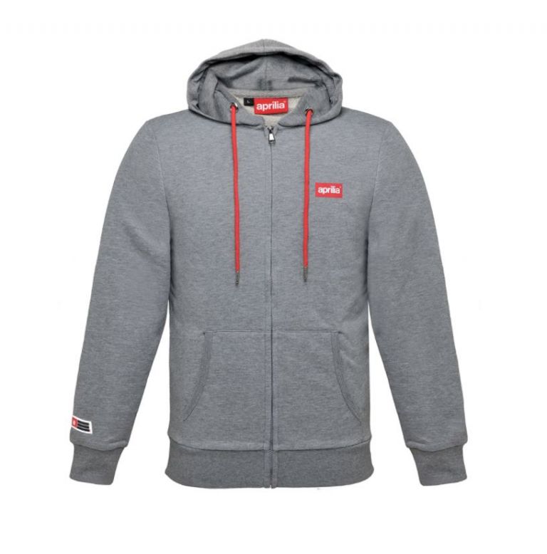 FELPA CON CAPPUCCIO APRILIA "WIDE" - GRIGIO