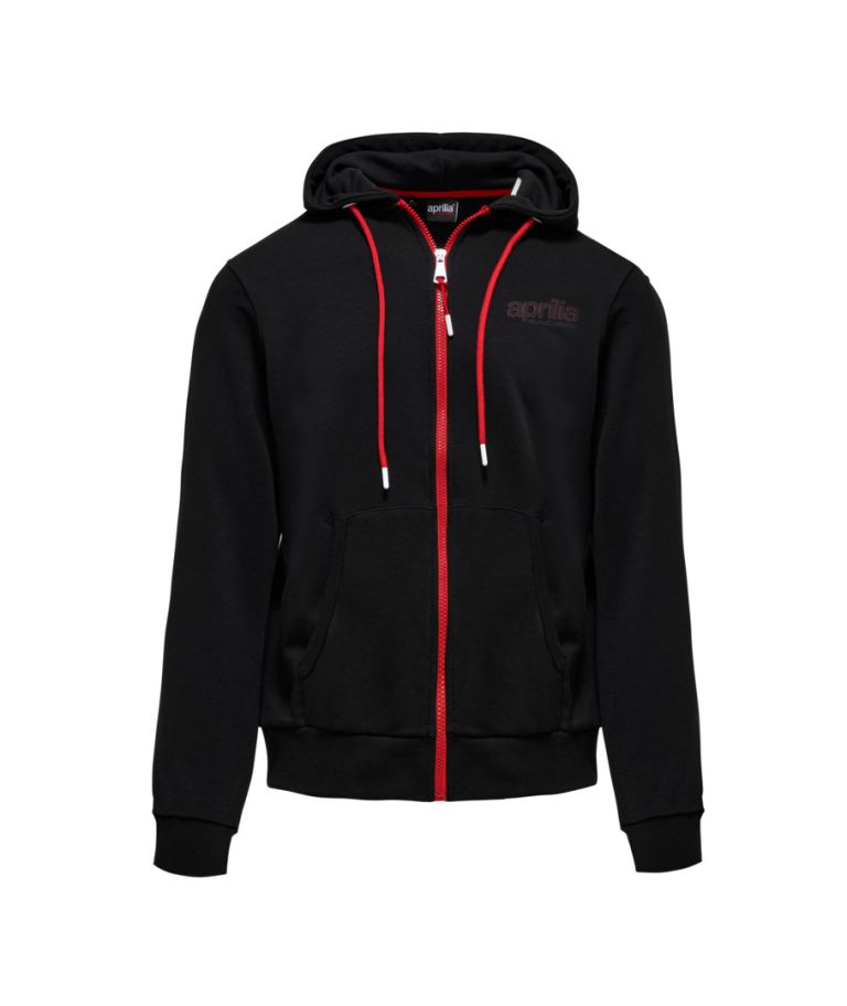 FELPA CON CAPPUCCIO - APRILIA RACING LIFESTYLE - NERO